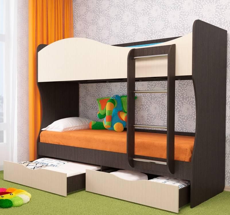 Двухъярусная детская кровать «Кузя» (сп. место 80х200) (Кровать детская «Кузя»)