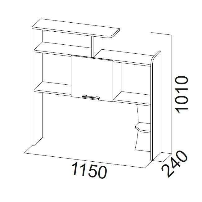 Полка-надстройка для стола Город (SV-мебель)